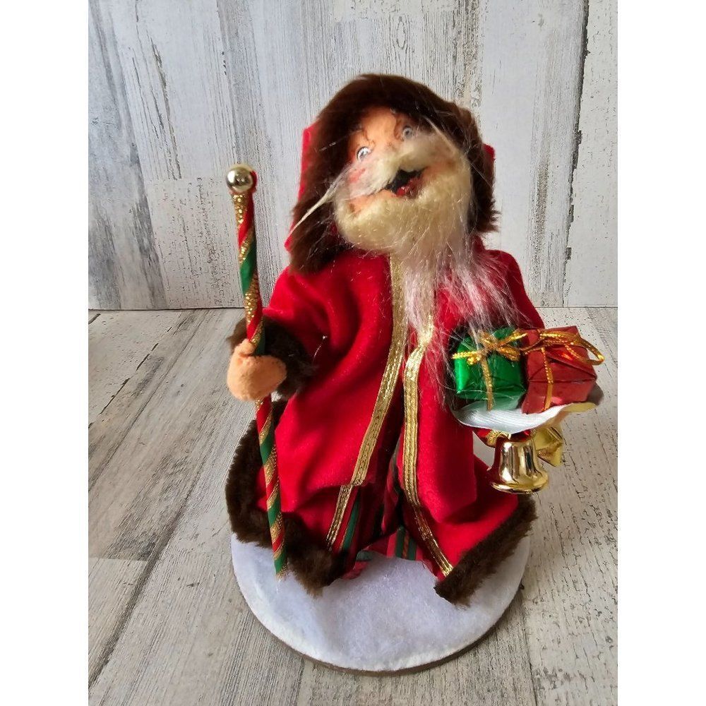 Annalee Santa red bell presents 1996 staff Xmas decor